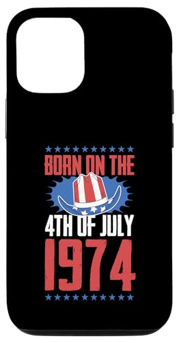 Comprar Carcasa para iPhone 14 Nacido el 4 Navidad julio 1974 Año nacimiento USA Fiesta cumpleaños Ofertas 2025 | regaloscumple.com