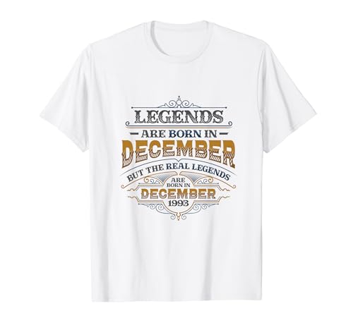 Comprar Ideas para regalar Las leyendas nacen en diciembre 1993 Cumpleaños mujer Camiseta Top Precio 2024 | regaloscumple.com