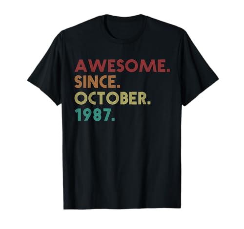 Comprar Impresionante desde Navidad octubre 1987 Funny 37 cumpleaños Camiseta Rebajas 2025 | regaloscumple.com