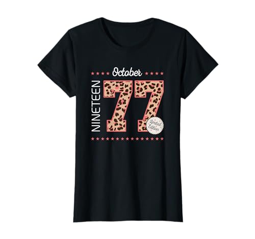 Consigue ahora BlackFriday 1977 Octubre Mes Año nacimiento Edición limitada Camiseta Top Precio 2024 | regaloscumple.com