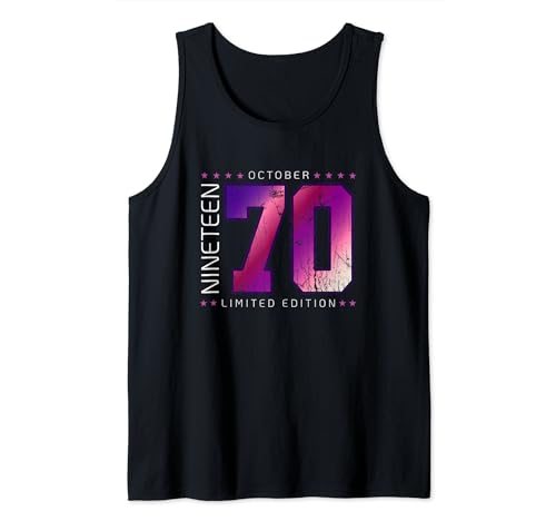 Comprar 1970 octubre mes año nacimiento cumpleaños Cumpleaños Camiseta sin Mangas Rebajas 2024 | regaloscumple.com