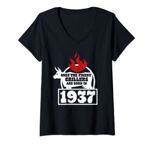 Comprar Mujer Amante la barbacoa nacido Regalos en 1937 - 85 cumpleaños Camiseta Cuello V Rebajas 2024 | regaloscumple.com