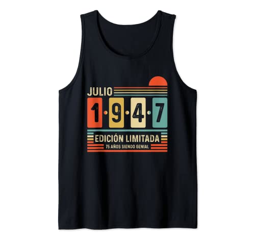 Consigue ahora 75 Años Julio 1947 Leyenda Navidad Regalo 75 Cumpleaños Camiseta sin Mangas Rebajas 2025 | regaloscumple.com