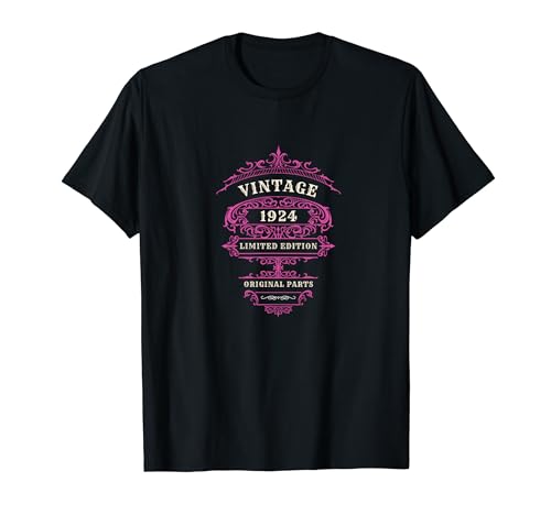 Comprar CUMPLEAÑOS Navidad VINTAGE EDICIÓN LIMITADA 1924 ROSA PIEZAS ORIGINALES Camiseta Rebajas 2024 | regaloscumple.com