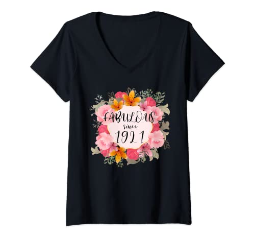 Consigue ahora Mujer Mujer 102 Promoción años edad fabuloso desde 1921 feliz cumpleaños 102 Camiseta Cuello V Top Precio 2023 | regaloscumple.com