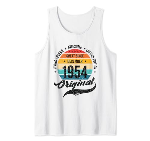 Consigue ahora Diciembre 1954 Cumpleaños Retro Años Vintage Bday Catálogo Clásico Camiseta sin Mangas Top Precio 2024 | regaloscumple.com