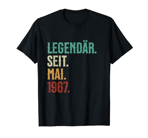 Consigue ahora Legendario. Desde. Mayo. BlackFriday 1967. Cumpleaños Retro Camiseta Rebajas 2024 | regaloscumple.com