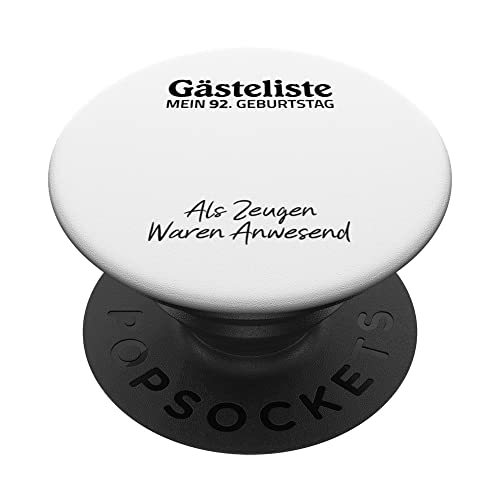 Comprar Gästeliste Mein 92. Geburtstag Libro visitas Firma PopSockets PopGrip Intercambiable Catálogo Top Precio 2023 | regaloscumple.com