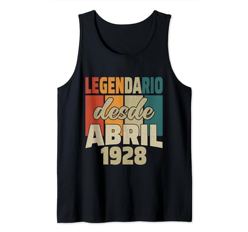 Consigue Promoción ahora Legendario Desde Abril 1928 - Cumpleaños 96 Años Camiseta sin Mangas Ofertas 2024 | regaloscumple.com