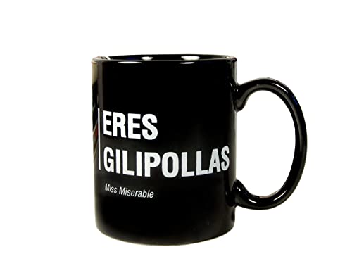 Comprar Miss Miserable Eres gilipollas Taza Ideas para regalar Desayuno para Regalar Cerámica Negro con Letras Blancas 250mm Ofertas 2025 | regaloscumple.com