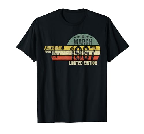 Consigue ahora Cumpleaños Edición Limitada Impresionante Desde Cumpleaños marzo 1967 Camiseta Ofertas 2024 | regaloscumple.com