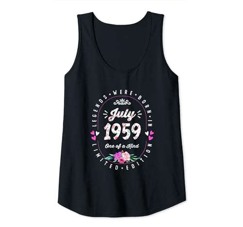 Comprar Cumpleaños Floral - Las Leyendas nacen en Julio 1959 Camiseta Ideas para regalar sin Mangas Ofertas 2023 | regaloscumple.com