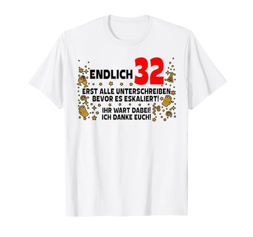 Comprar Finalmente 32 Promoción libro visitas para firmar 32 cumpleaños Camiseta Top Precio 2024 | regaloscumple.com