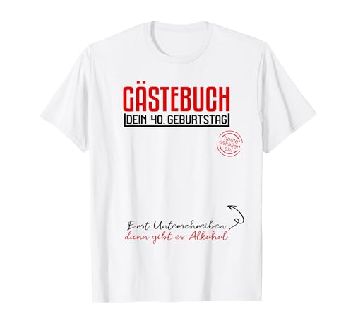 Consigue ahora 40 cumpleaños Catálogo hombre / mujer libro visitas redondo cumpleaños fiesta Camiseta Ofertas 2024 | regaloscumple.com