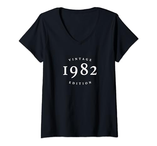 Consigue ahora Mujer Edición Vintage 1982 - Navidad Año nacimiento cumpleaños o aniversario Camiseta Cuello V Rebajas 2024 | regaloscumple.com