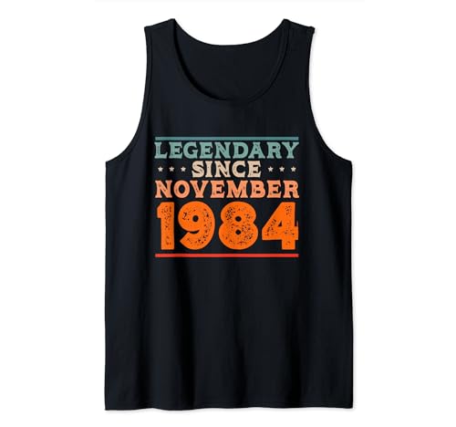 Comprar Legendario Cumpleaños desde noviembre 1984 retro vintage fiesta cumpleaños Camiseta sin Mangas Top Precio 2025 | regaloscumple.com
