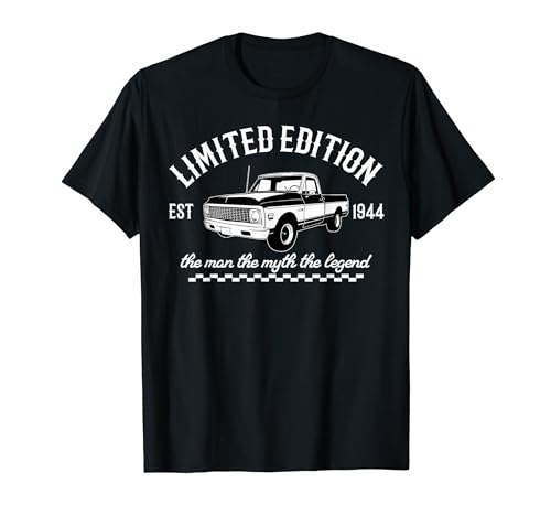 Consigue ahora Edición limitada 1944 para papá cumpleaños Cumpleaños la leyenda coche clásico Camiseta Rebajas 2024 | regaloscumple.com