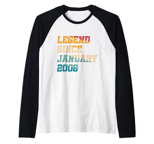 Comprar Leyenda 17 años desde enero 2008 Vintage 17 cumpleaños Camiseta Manga Raglan Catálogo Rebajas 2025 | regaloscumple.com