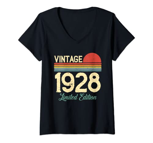 Consigue ahora Mujer 93 años Vintage Regalos 1928 Edición limitada 93 cumpleaños Camiseta Cuello V Top Precio 2024 | regaloscumple.com