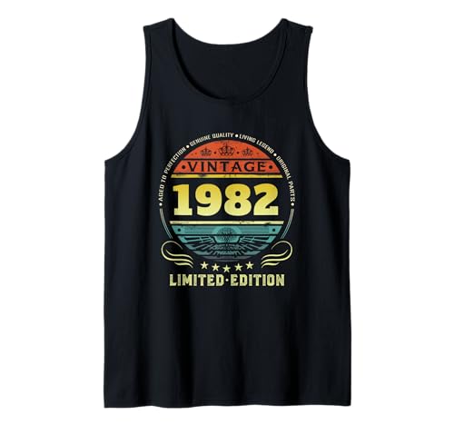 Consigue ahora Hombre Vintage 1982 Edición limitada 1982 Camisetas cumpleaños para hombre Camiseta sin Mangas Top Promoción Precio 2024 | regaloscumple.com