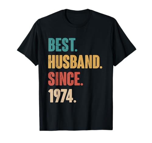 Consigue ahora Mejor esposo desde 1974 - Epic aniversario boda Promoción 50 años Camiseta Top Precio 2024 | regaloscumple.com
