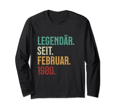 Consigue ahora Legendario. Desde. Febrero. 1980. Cumpleaños Retro Manga Larga Regalos Top Precio 2024 | regaloscumple.com