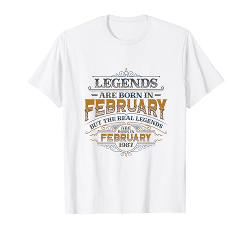 Comprar Las leyendas nacen en febrero 1987 Cumpleaños mujer Camiseta Ideas para regalar Ofertas 2024 | regaloscumple.com