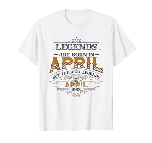 Comprar Las leyendas nacen en abril Cumpleaños 1992 Cumpleaños para hombres Camiseta Ofertas 2024 | regaloscumple.com