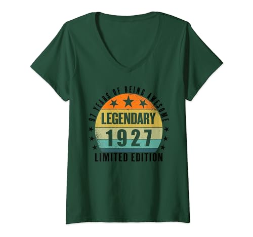 Comprar Edición limitada 97 cumpleaños Nacido en 1927 Camiseta Regalos Cuello V Top Precio 2024 | regaloscumple.com