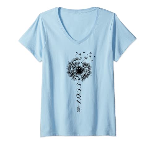 Consigue ahora Mujer Solo cumpleaños 1933 Regalo diente flower león Dandelion Camiseta Catálogo Cuello V Ofertas 2025 | regaloscumple.com