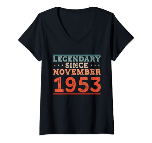 Consigue ahora Mujer Legendaria desde noviembre 1953 Ideas para regalar Retro Fiesta cumpleaños los años 50 Camiseta Cuello V Rebajas 2024 | regaloscumple.com