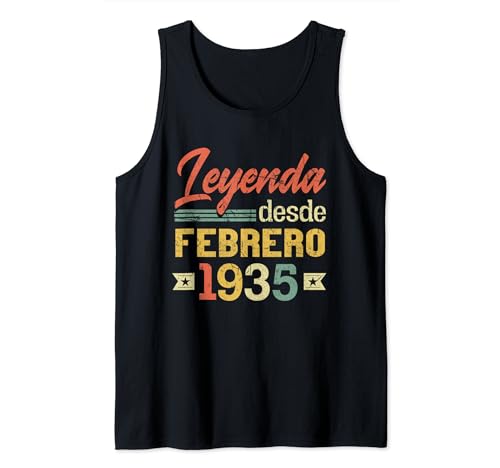 Consigue ahora Cumpleaños Leyenda Desde Febrero 1935 Cumpleaños 89 Años Camiseta sin Mangas Ofertas 2024 | regaloscumple.com
