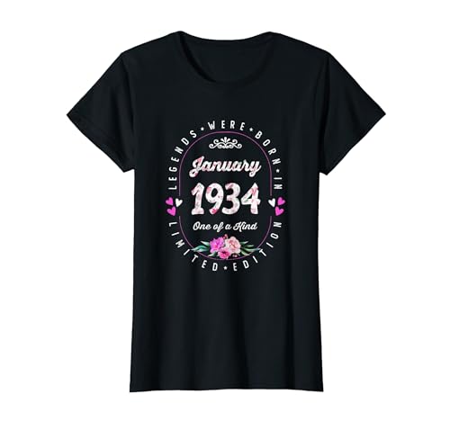 Comprar Cumpleaños Floral - Las Leyendas nacen en Enero Catálogo 1934 Camiseta Rebajas 2024 | regaloscumple.com
