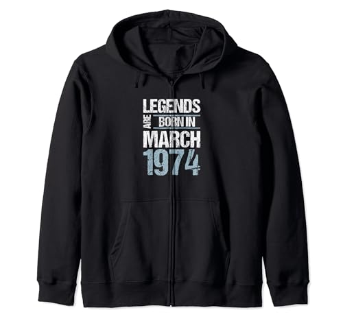 Comprar Las leyendas nacieron en marzo Ideas para regalar 1974 Cumpleaños Sudadera con Capucha Rebajas 2024 | regaloscumple.com