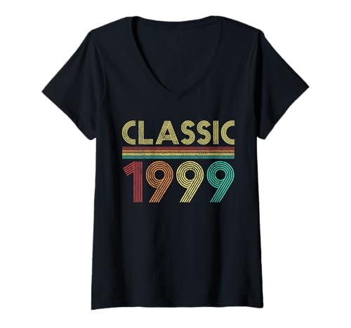 Consigue ahora Mujer 25 Promoción cumpleaños clásico 1999 cumpleaños 25 años Camiseta Cuello V Ofertas 2024 | regaloscumple.com