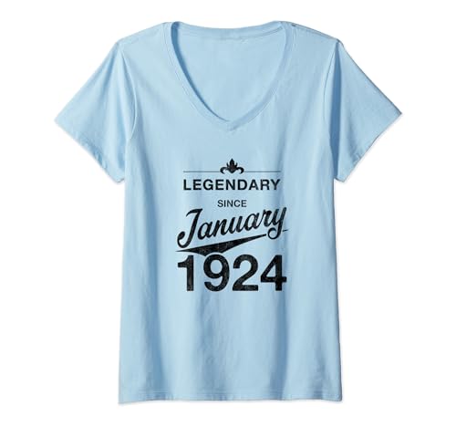 Comprar 100 cumpleaños Nacido en Ideas para regalar Enero 1924 Vintage 100 años Camiseta Cuello V Ofertas 2024 | regaloscumple.com