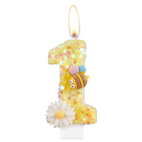 Comprar Navidad Velas Cumpleaños Originales Velas Cumpleaños Numeros 1 Abejas y Flores Decoracion Tartas Cumpleaños Decoracion Pastel Vela Cumpleaños 1 año Cake Topper para Niños Niños Niñas Rebajas 2024 | regaloscumple.com