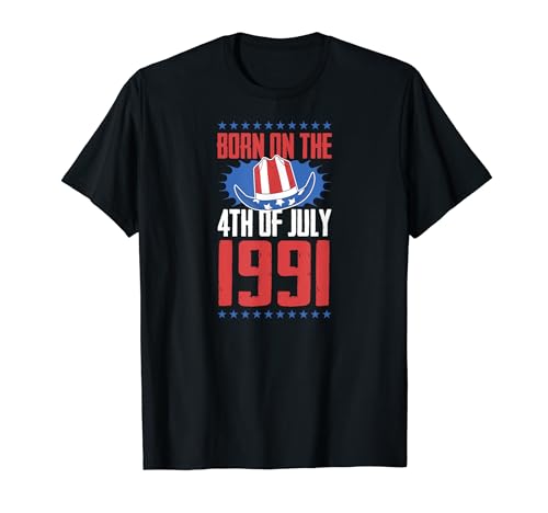 Comprar Nacido el 4 Cumpleaños julio 1991 Año nacimiento USA Fiesta cumpleaños Camiseta Rebajas 2024 | regaloscumple.com