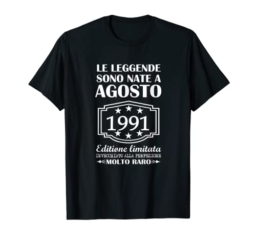 Comprar Promoción Las leyendas nacieron en agosto 1991 30º cumpleaños 30 años Camiseta Ofertas 2023 | regaloscumple.com