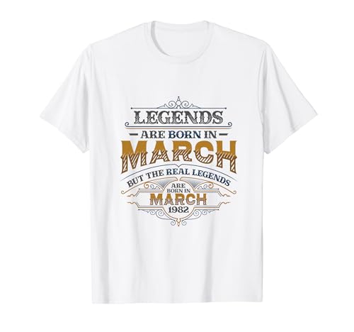 Consigue ahora Las leyendas nacen en marzo 1982 Cumpleaños mujer Camiseta BlackFriday Top Precio 2024 | regaloscumple.com