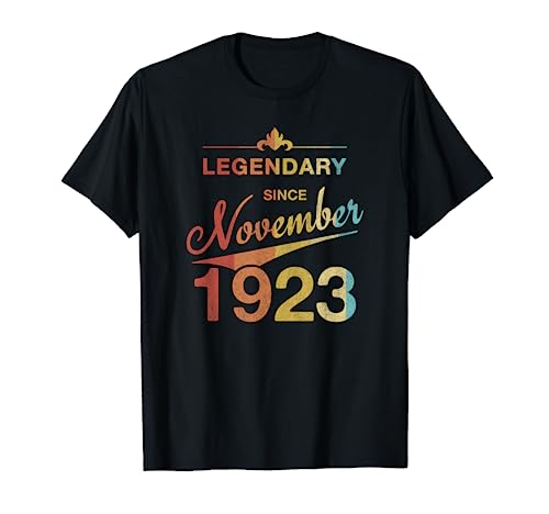 Comprar 100 cumpleaños Nacido en Noviembre 1923 Vintage 100 años Catálogo Camiseta Ofertas 2025 | regaloscumple.com