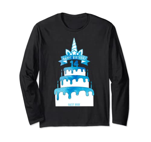 Consigue ahora Ideas para regalar 14 AÑOS DE INVITADOS UNORNO LIBRO DE INVITADOS 14º DÍA DE NACIMIENTO Manga Larga Top Precio 2024 | regaloscumple.com