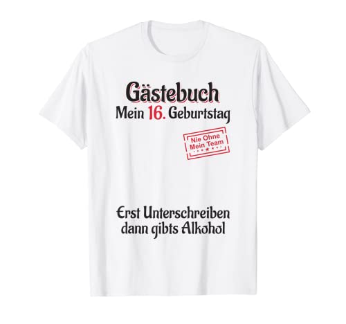 Consigue ahora 16 años Lista Cumpleaños invitados para niños y niñas libro visitas 16 cumpleaños Camiseta Rebajas 2024 | regaloscumple.com