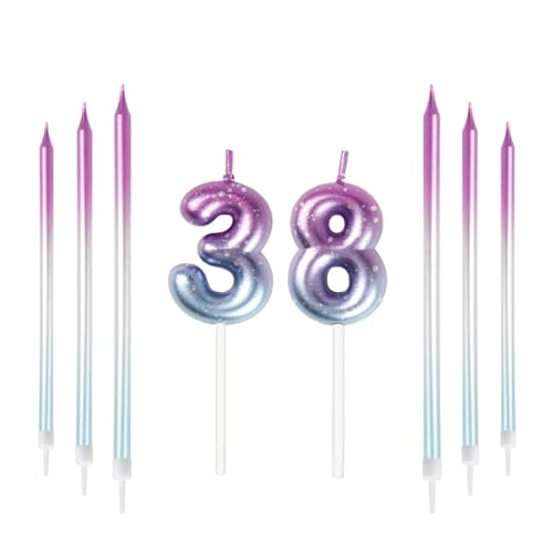 Consigue ahora Mciskin Velas coloridas con números velas para tartas cumpleaños decoraciones boda velas fiesta velas cumpleaños para niños 38 Catálogo años velas cumpleaños número 38 para fiesta Rebajas 2025 | regaloscumple.com