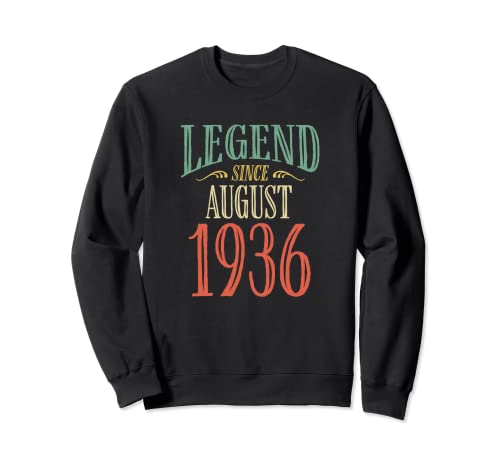 Comprar Leyenda desde agosto 1936 Diseño BlackFriday cumpleaños Sudadera Top Precio 2024 | regaloscumple.com