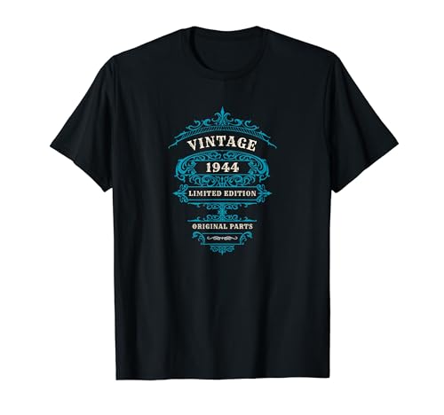 Consigue ahora CUMPLEAÑOS VINTAGE AZUL Navidad 1944 PIEZAS ORIGINALES EDICIÓN LIMITADA Camiseta Ofertas 2024 | regaloscumple.com