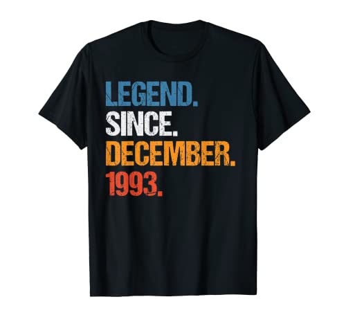Comprar Legend Since Diciembre 1993 Cumpleaños Catálogo Camiseta Ofertas 2024 | regaloscumple.com