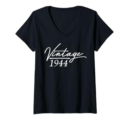 Comprar Mujer Decoraciones vintage 81 cumpleaños vintage 1944 81 años Camiseta Cuello V Top Navidad Precio 2025 | regaloscumple.com