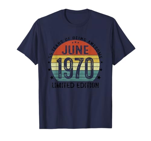 Comprar Junio 1970 55 Años Cumpleaños Hombre Hecho Ideas para regalar En 1970 Camiseta Top Precio 2025 | regaloscumple.com