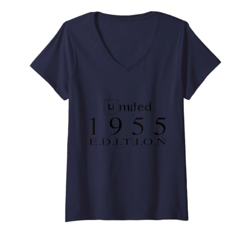 Comprar Navidad Mujer Edición Limitada 1955 Cumpleaños 1955 Nacido 1955 Año Camiseta Cuello V Rebajas 2025 | regaloscumple.com